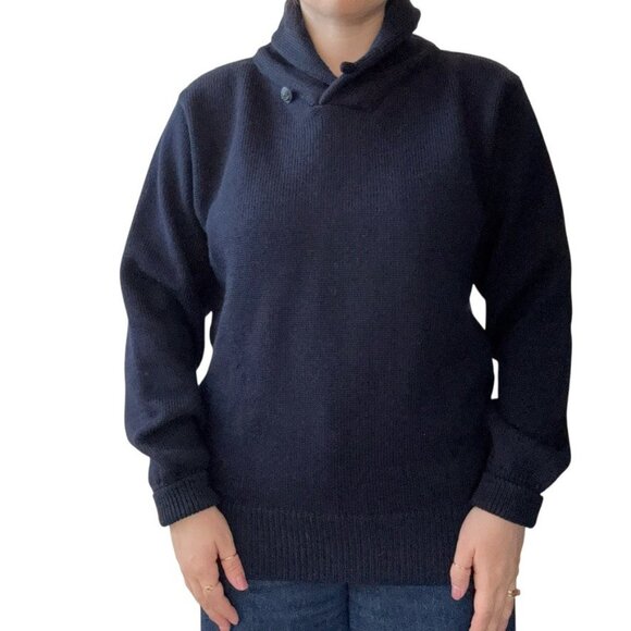 Guidboat Co The Mariner Authetic Naval Wool Navy Blue Mens Fisherman Sweater M - Picture 5 of 8